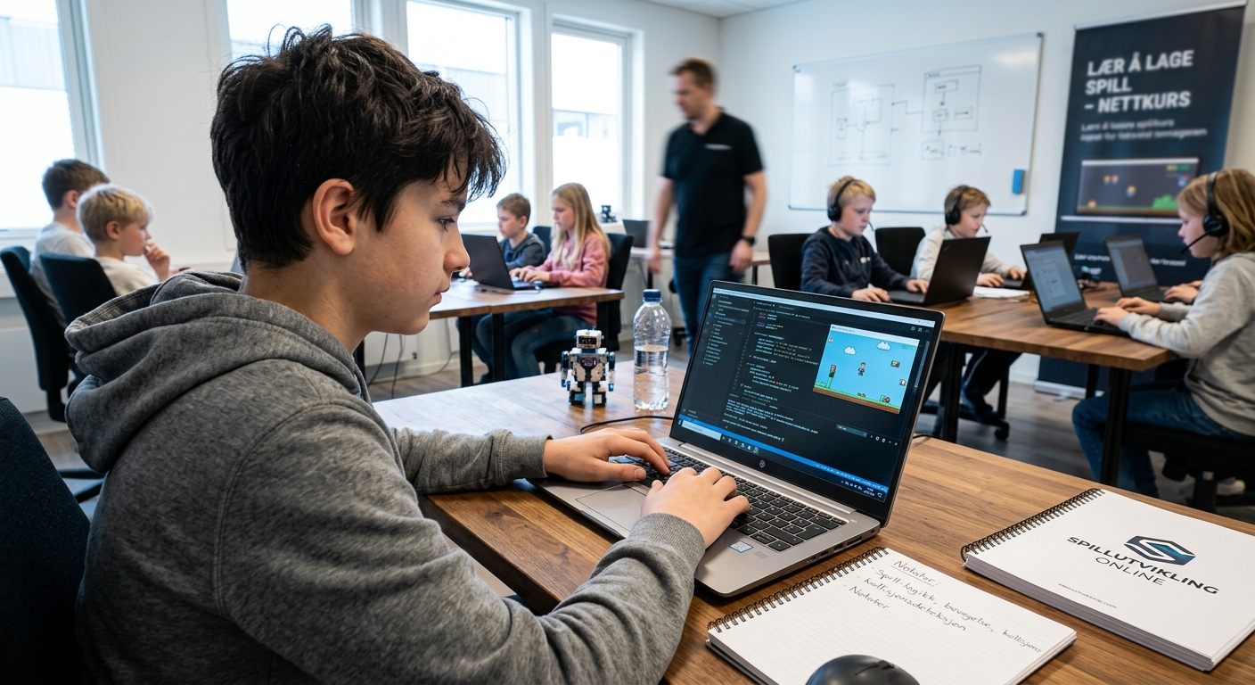 Fra en økt i Minecraft gamingklubb